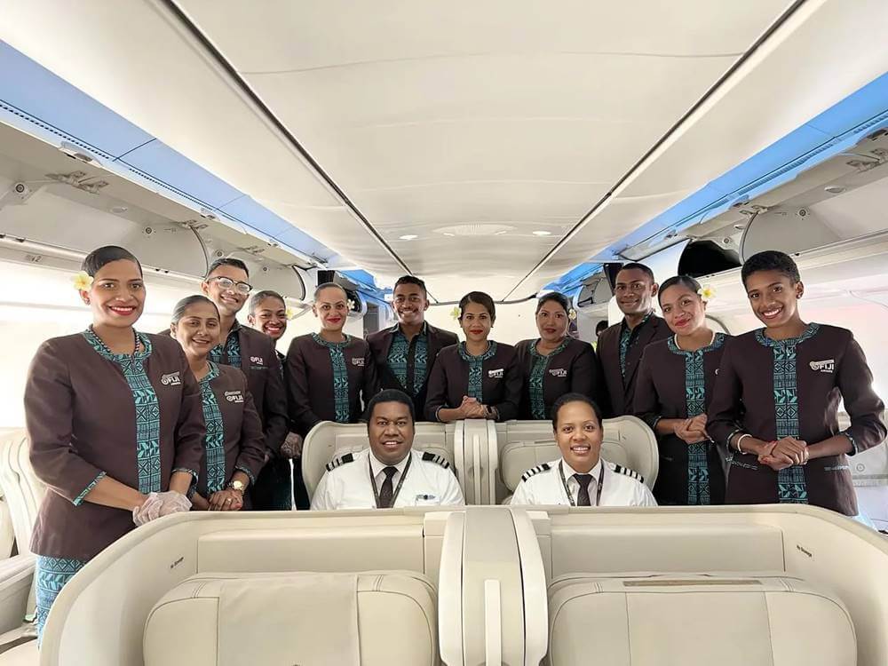 Fiji Airways pilots and flight attendants cabin