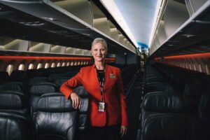 Jetstar Airways female flight attendant cabin