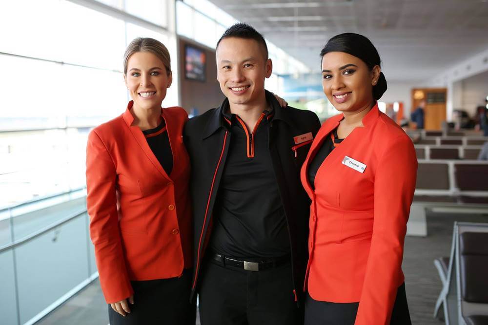 Jetstar Airways male and female flight attendants