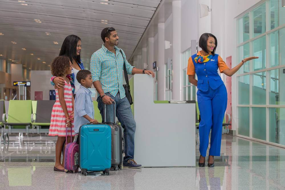 Liat cabin crew blue uniform