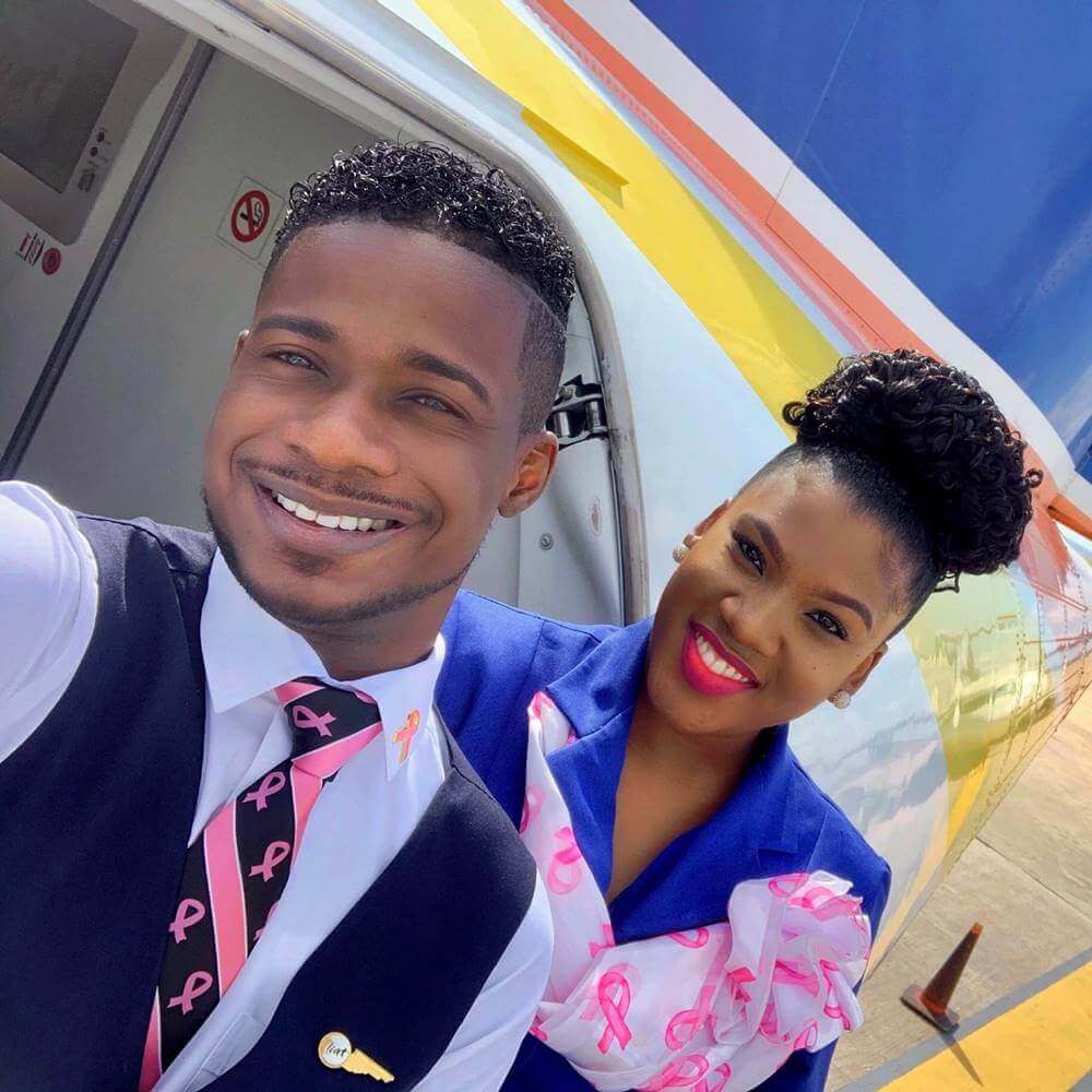 Liat male and female flight attendant