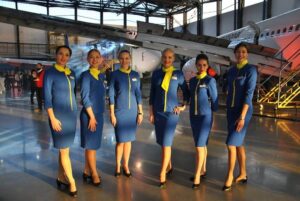 Ukraine International Airlines female flight attendants