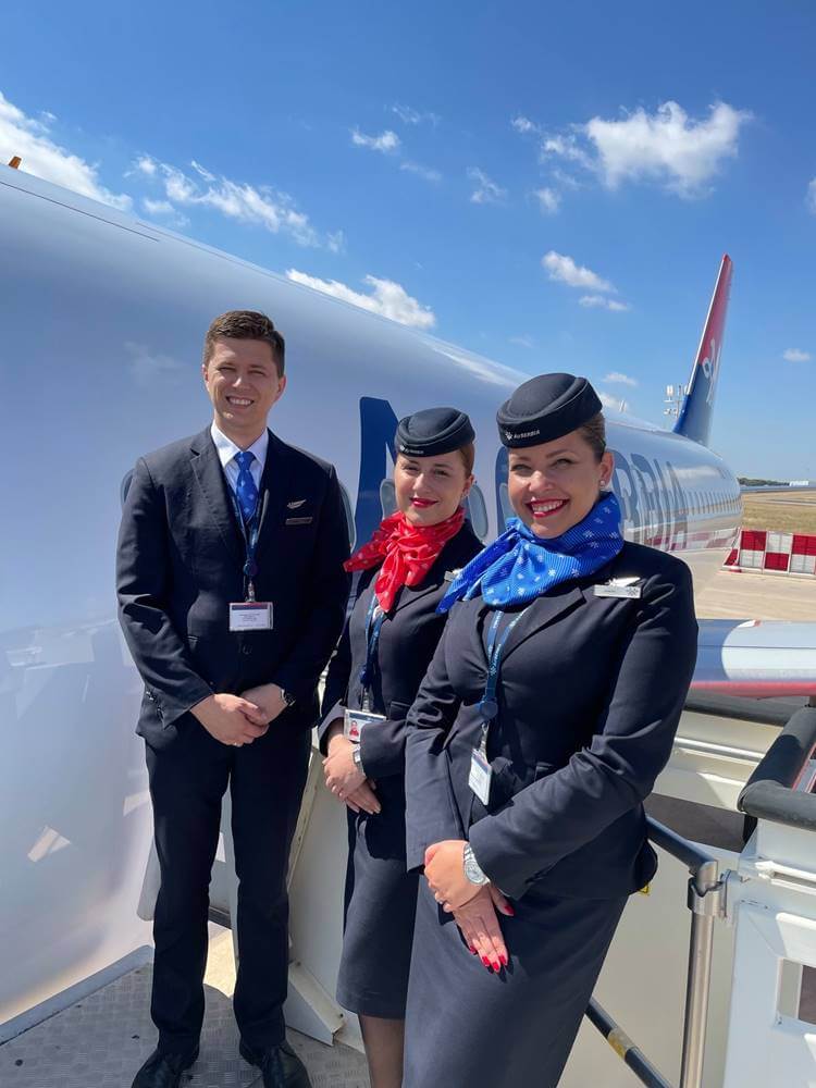 air serbia male and female flight attendant job