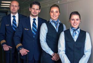 ais airline cabin crew with pilots