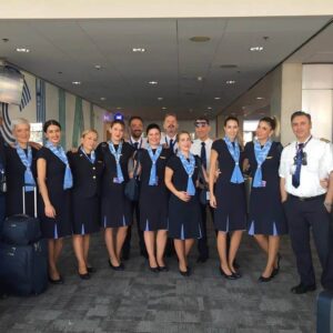 bluebird airways female flight attendant team