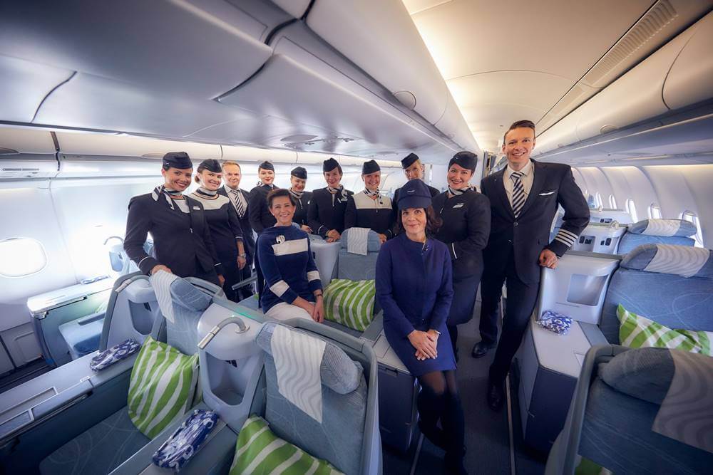 finnair flight attendant team uniforms