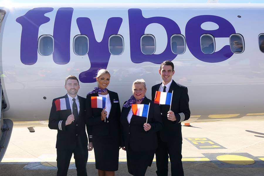 flybe flight attendants with pilots