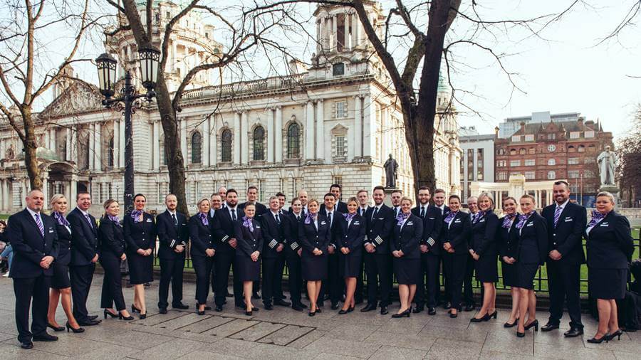 flybe male and female flight attendants