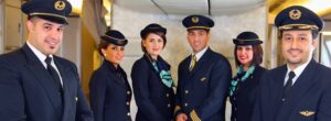 kuwait airways flight attendants with pilots