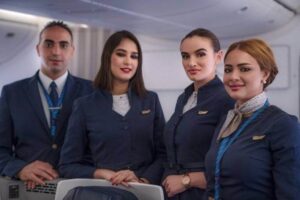 kuwait airways male and female flight attendant uniforms
