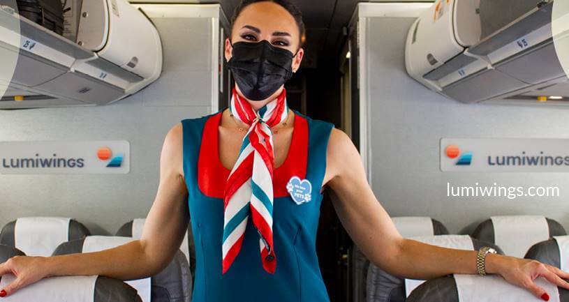 lumiwings flight attendants female with mask