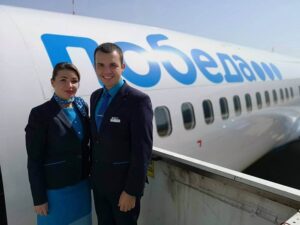 pobeda airlines cabin crew male and female