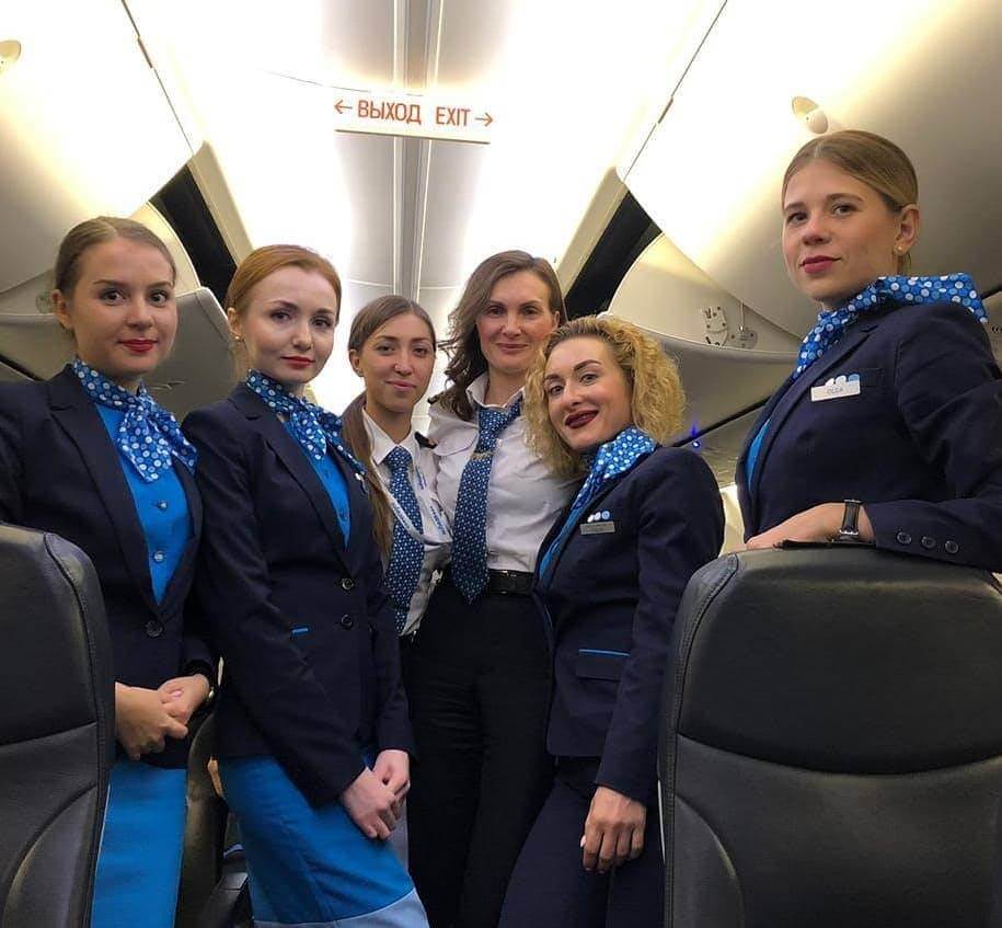 pobeda airlines female crew