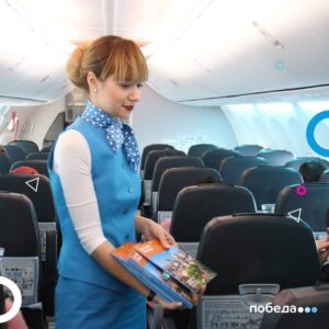 pobeda airlines female flight attendant