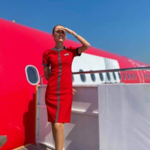 red wings airlines female flight attendant