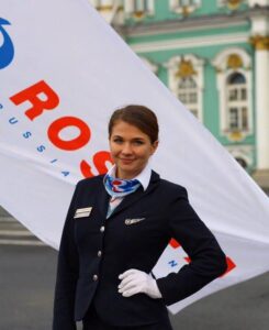 rossiya airlines female flight attendant