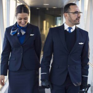 sas male and female flight attendant