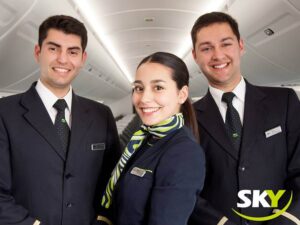 sky chile male and female flight attendants