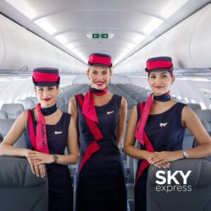 sky express greece female cabin crew