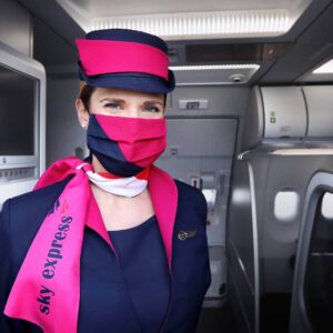 sky express greece female flight attendant uniform