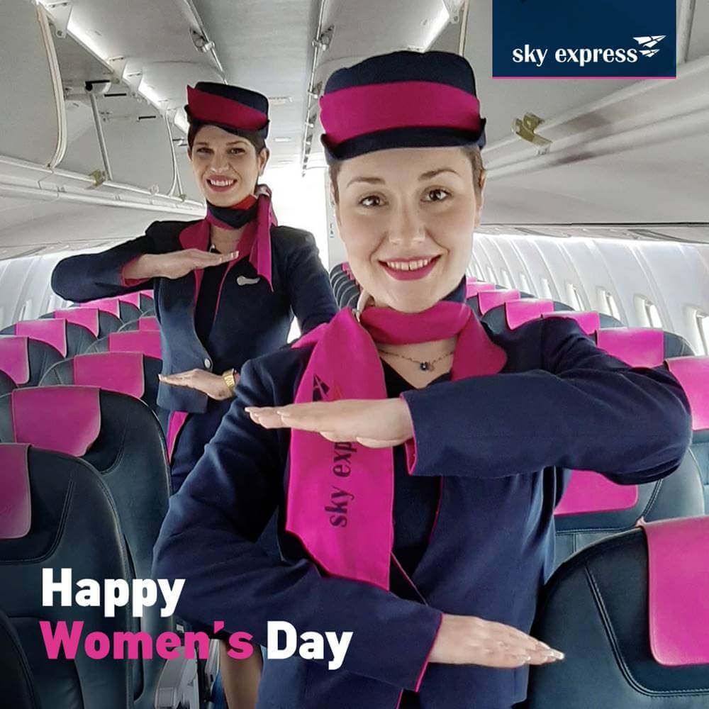 sky express greece female flight attendants