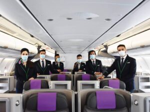 wamos air cabin crew with masks