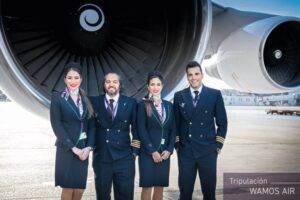 wamos air flight attendants with pilots