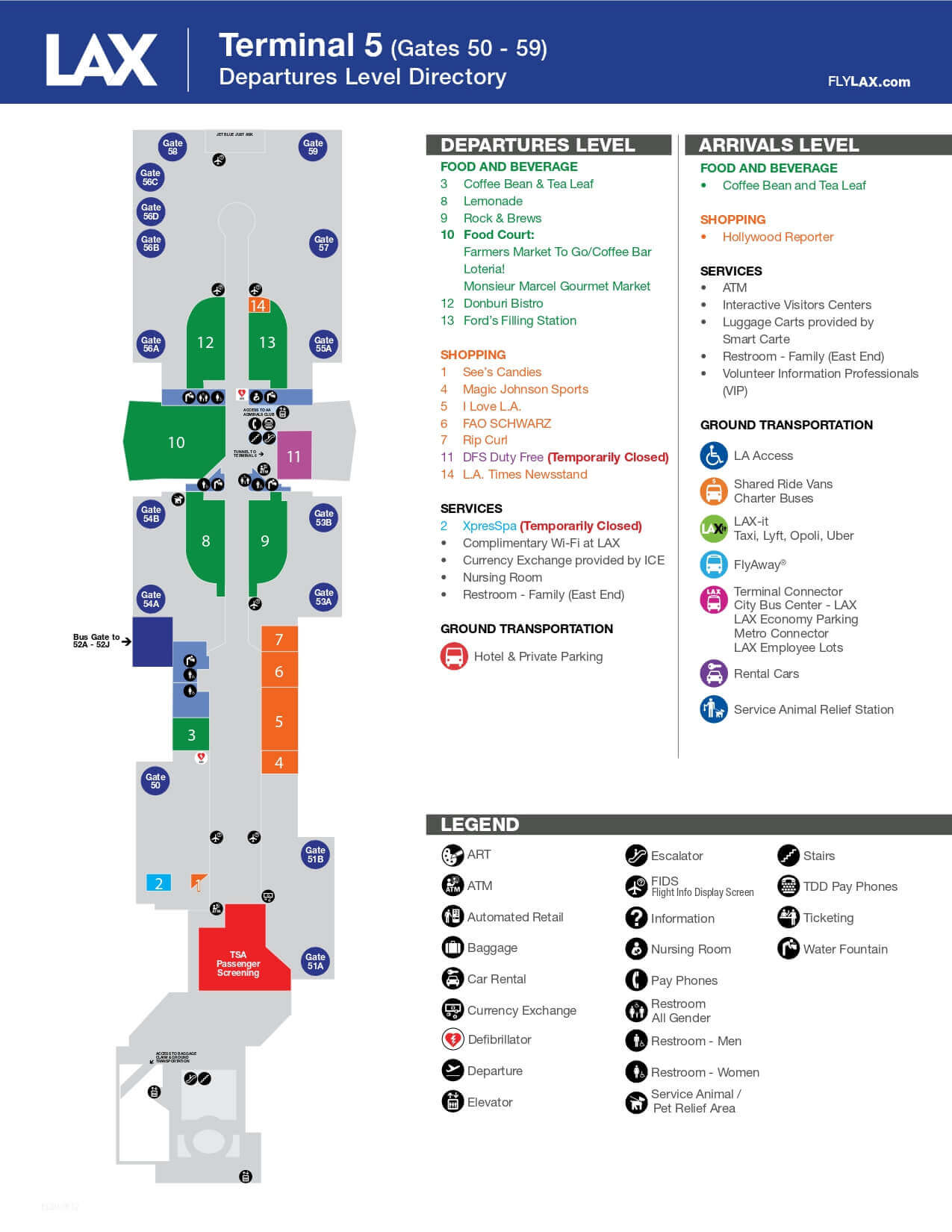 LAX Terminal 5 Map Guide