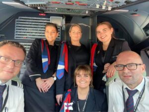 atlantic airways flight attendants with pilots