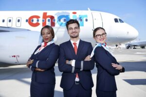 chair airlines male and female cabin crew