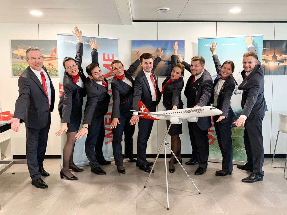 helvetic airways flight attendants smile