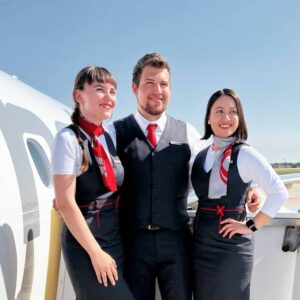 helvetic airways male and female cabin crew