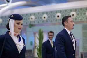 saudia airlines female flight attendant uniform