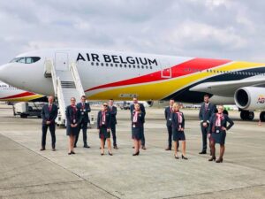 Air Belgium male and female cabin crews