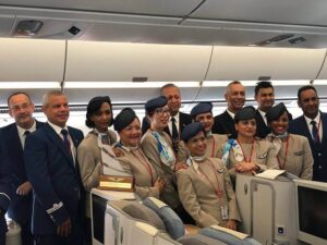 Air Mauritius flight attendants and officials