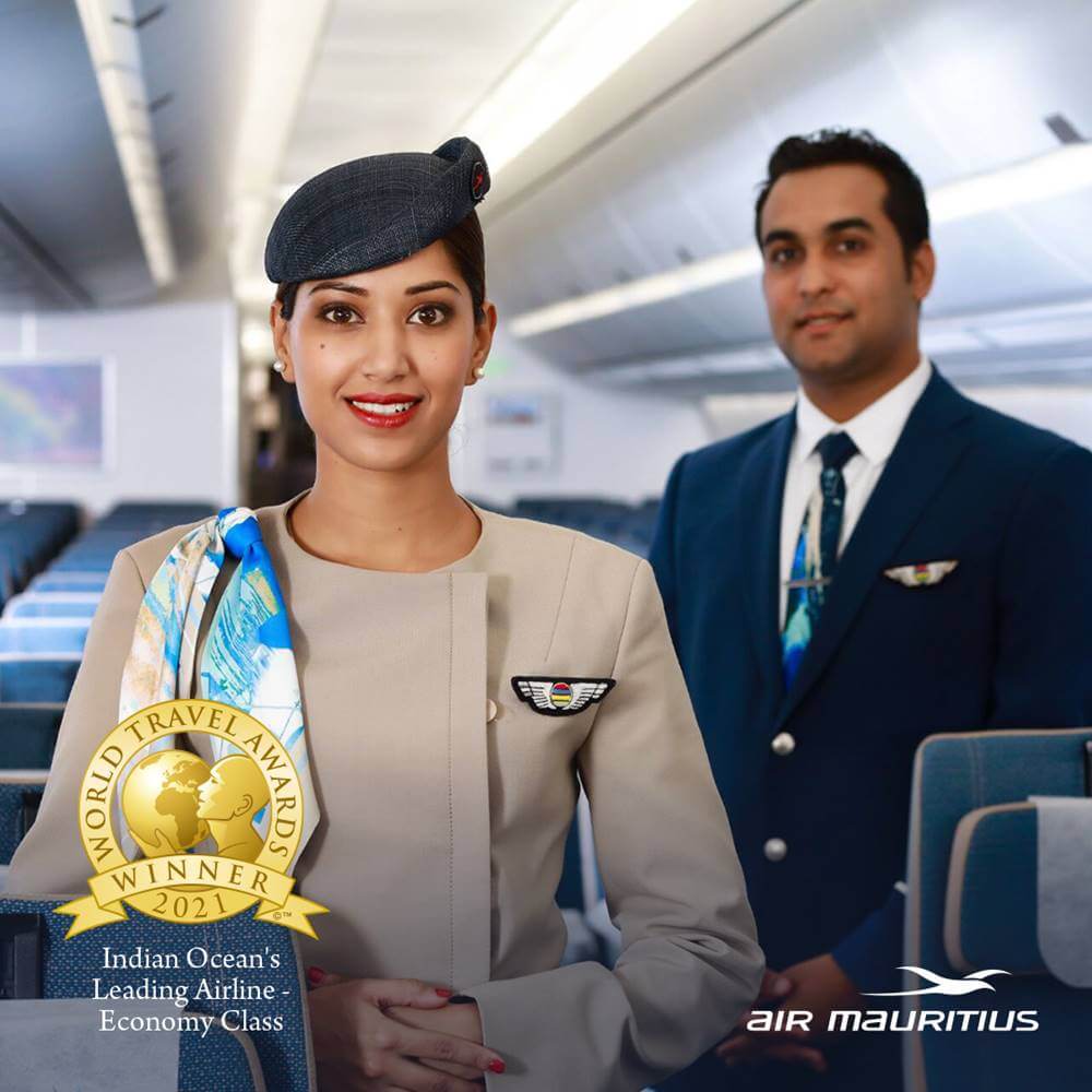 Air Mauritius male and female flight attendant award