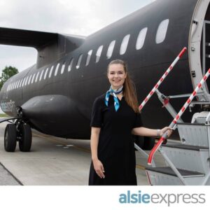 Alsie Express female cabin crew smile