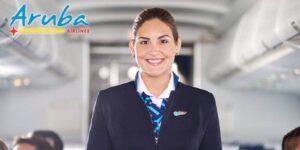 Aruba Airlines female flight attendant