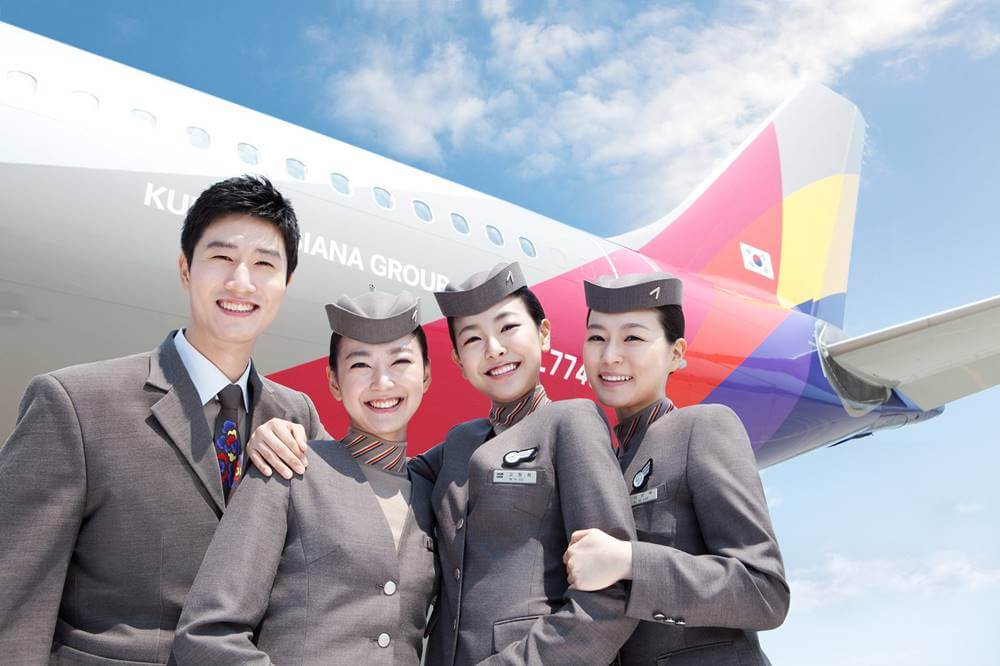 Asiana Airlines cabin crews tarmac