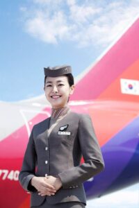 Asiana Airlines female cabin crew full uniform