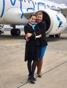 Azores Airlines female flight attendants tarmac