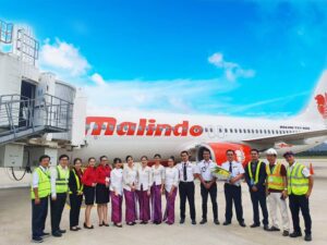 Batik Air cabin crews with pilots and ground staff
