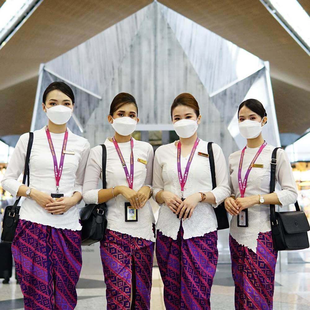 Batik Air female cabin crews airport