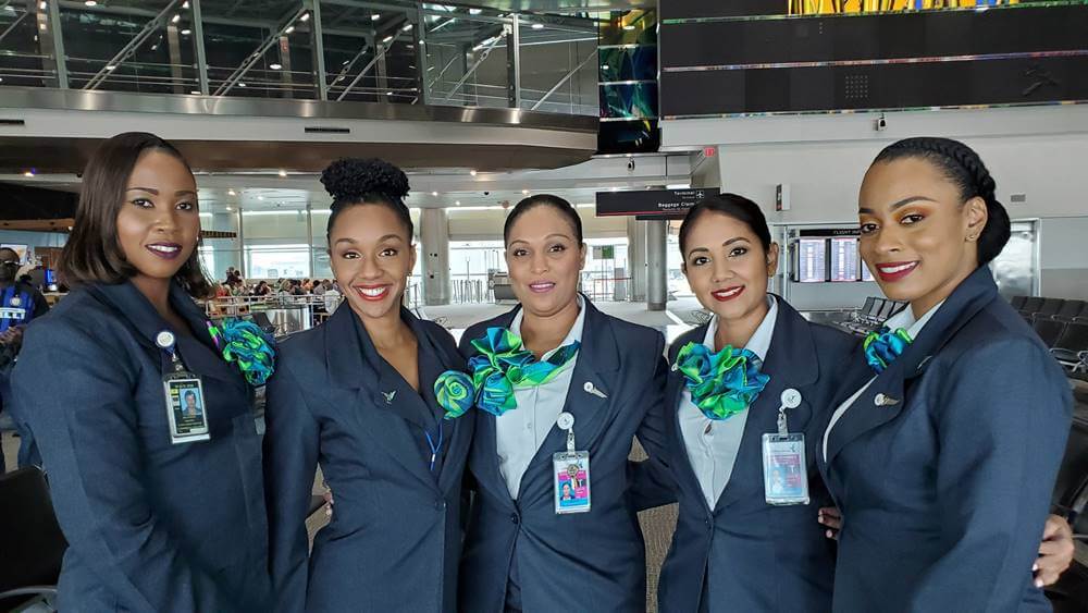 Caribbean Airlines all female flight attendants
