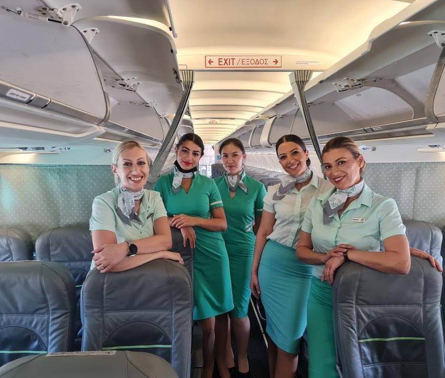Cyprus Airways cabin crews ready to board