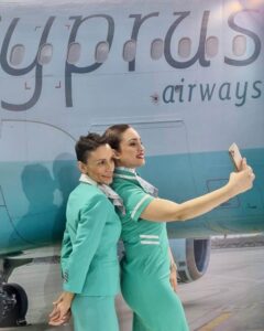 Cyprus Airways female flight attendants selfie