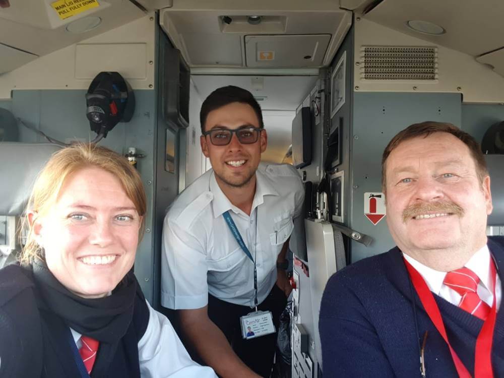 Fly CemAir pilots and cabin crew cockpit