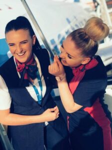 FlySafair female flight attendants happy