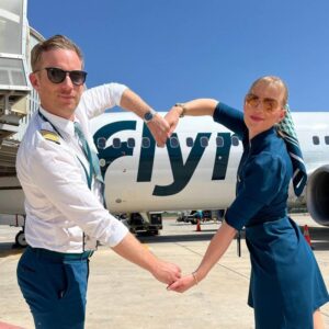 Flyr pilot and flight attendant heart