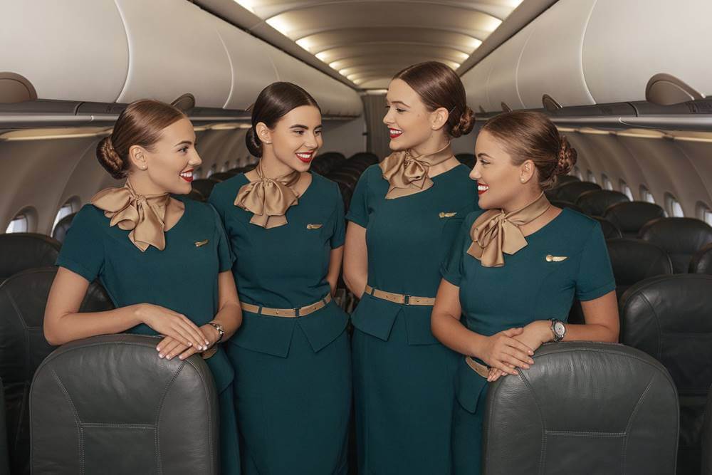 GetJet Airlines female cabin crews smiling